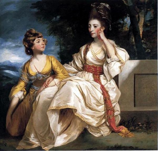 Sir Joshua Reynolds Portrait of Mrs. Thrale and her daughter Hester France oil painting art